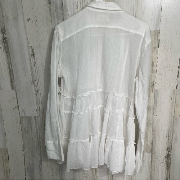 Ralph Lauren Denim & Supply Tunic Mini Dress White Button Front size L NWT - Picture 8 of 8